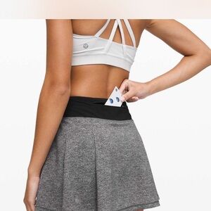 Lululemon pace rival skirt in heather lux multi black